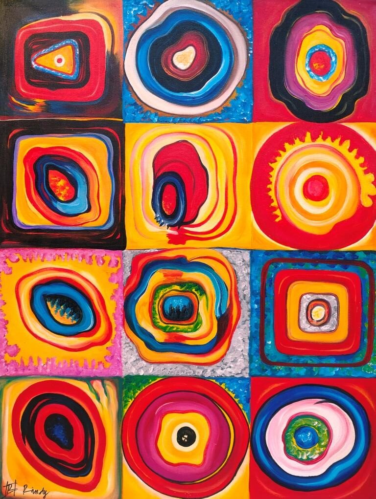 Абстрактна картина „Хроматични вериги II“ – Rindy (90 х 120 см) / Abstract Painting “Chromatic Chains II” – Rindy (90 x 120 cm)