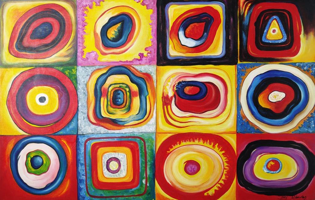 Голяма абстрактна картина „Хроматични цикли“ от Rindy (140х90) | Галерия ArtVibes / “Chromatic Cycles” Large Abstract Painting by Rindy (140×90) | ArtVibes Gallery