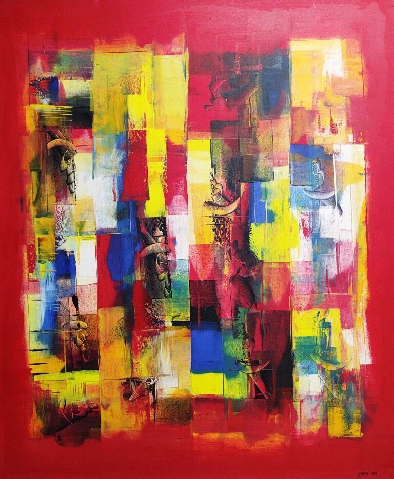 Картина „Архитектурна хармония“ от Yan Wina (100х120 см) | Галерия ArtVibes / “Architectural Harmony” Painting by Yan Wina (100×120 cm) | ArtVibes Gallery