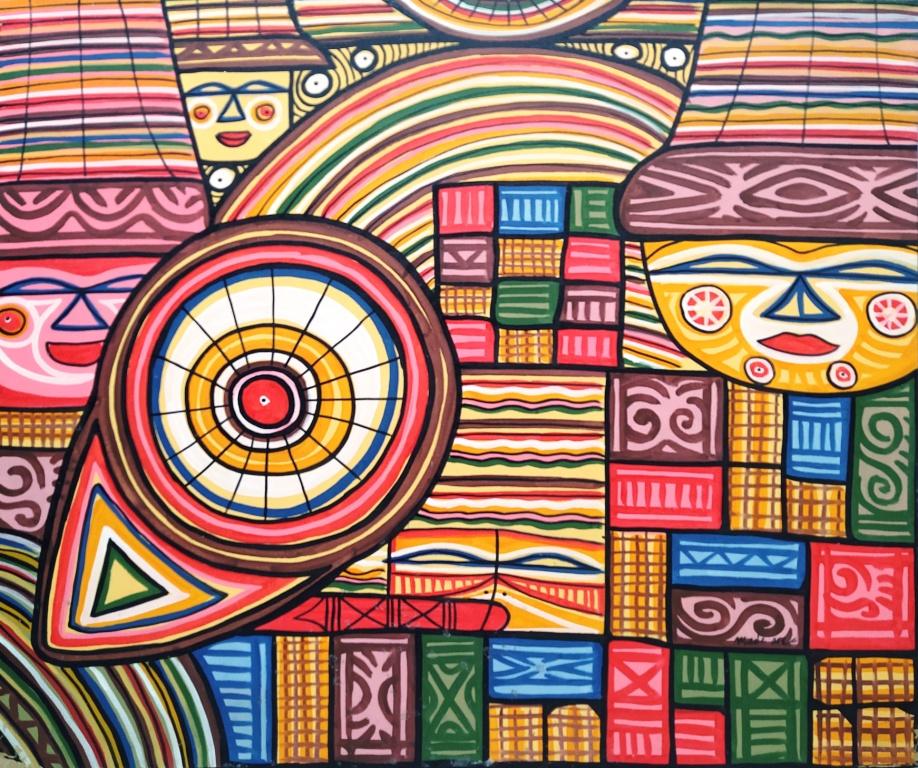 Картина „Кодът на предците“ от MadeArt (120х100 см) | Галерия ArtVibes / “Ancestral Code” Painting by MadeArt (120×100 cm) | ArtVibes Gallery