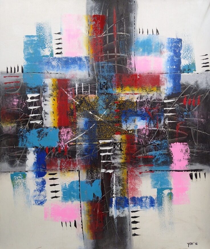 Картина „Кръстопът на емоциите“ от Yan Wina (100х120 см) | Галерия ArtVibes / “Crossroads of Emotions” Painting by Yan Wina (100×120 cm) | ArtVibes Gallery
