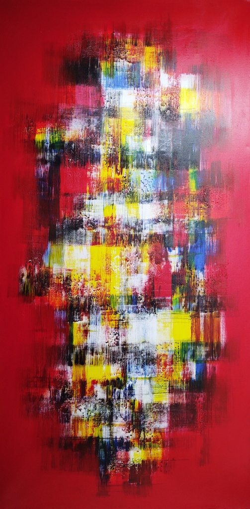 Голяма абстрактна картина Магма от Sutama (100х200 см) | Галерия ArtVibes / Large Abstract Painting Magma by Sutama (100×200 cm)