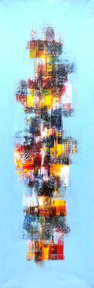 Абстрактна картина „Небесен калейдоскоп“ от Sutama (50х150 см) / Abstract Painting “Celestial Kaleidoscope” by Sutama (50×150 cm)