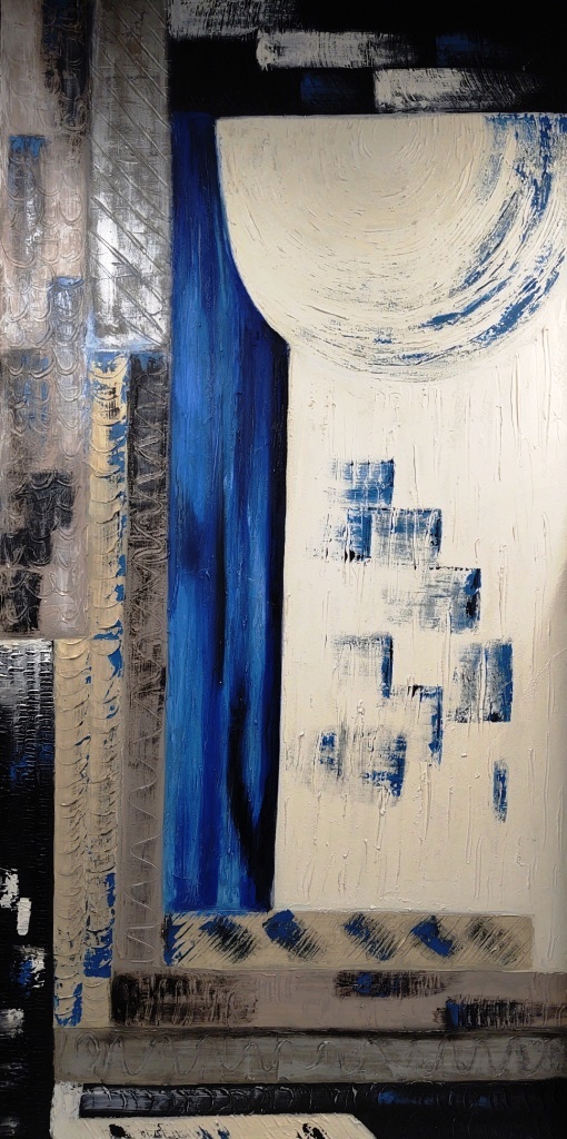 Картина „Синият преход“ от Liong (100х200 см) | Галерия ArtVibes / “The Blue Transition” Painting by Liong (100×200 cm) | ArtVibes Gallery