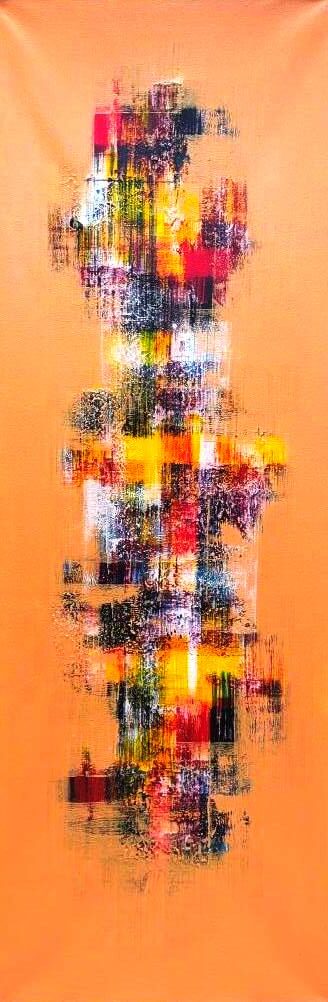 Абстрактна картина „Слънчева матрица“ от Sutama (50х150 см) / Abstract Painting “Solar Matrix” by Sutama (50×150 cm)